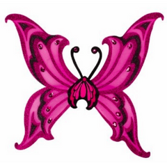 Hot Pink & Black Butterfly Pixie Glitter Wings