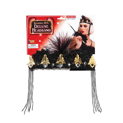 Deluxe Black & Gold Women's Flapper Headband