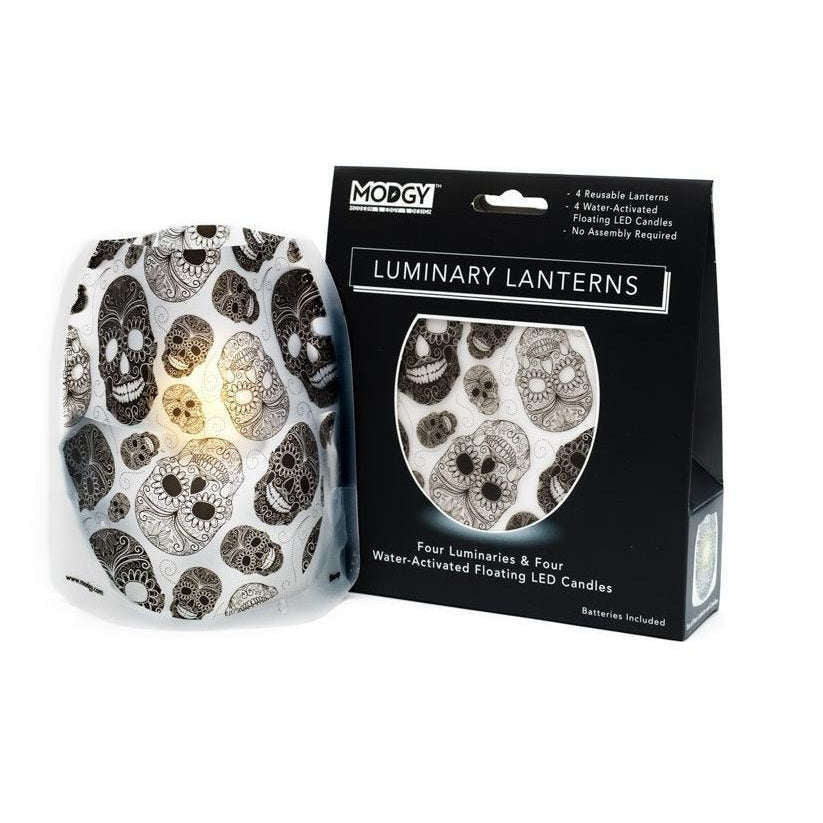 Frosted Halloween Skulls Floating Luminary LED Candle