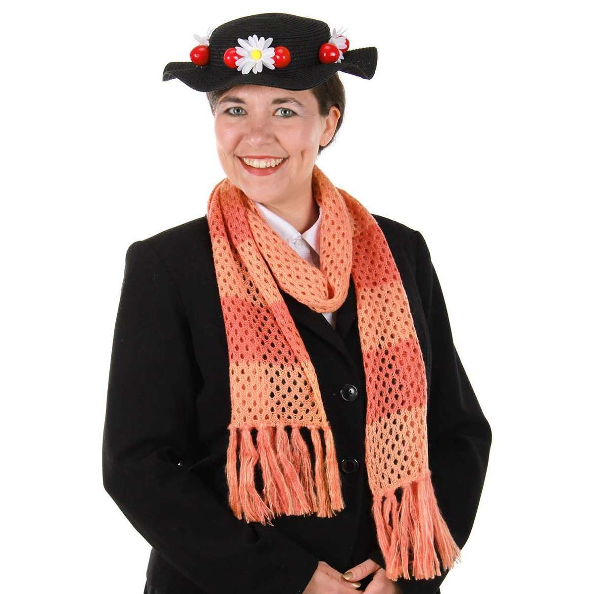 Mary Poppins Classic Black Hat and Scarf