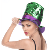 Green & Gold Reversible Sequin Hat
