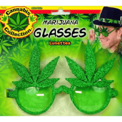 Marijuana Pot Leaf Green Stoner Glasses