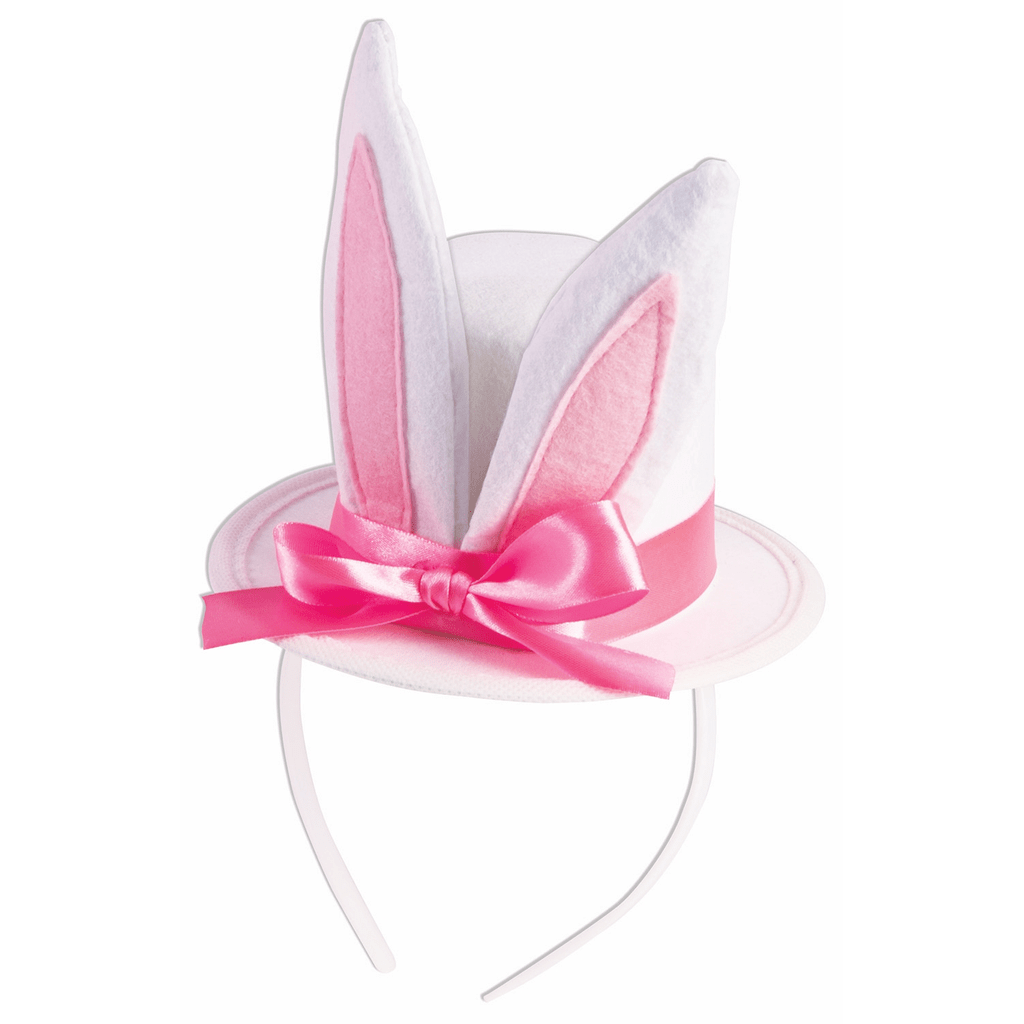 Pink Top hat with Ribbon white
