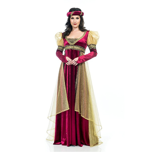 Renaissance Lady Wine Colored Gown Adult Costume