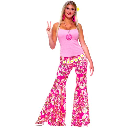 Wild Swirl Bell Bottom Pants 60's Hippie Fancy Dress Halloween Costume  Accessory - Parties Plus