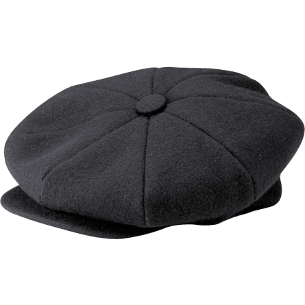Black Wool Big Apple Cap - One Size
