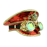 Red Spiked Goggles Fisherman Hat