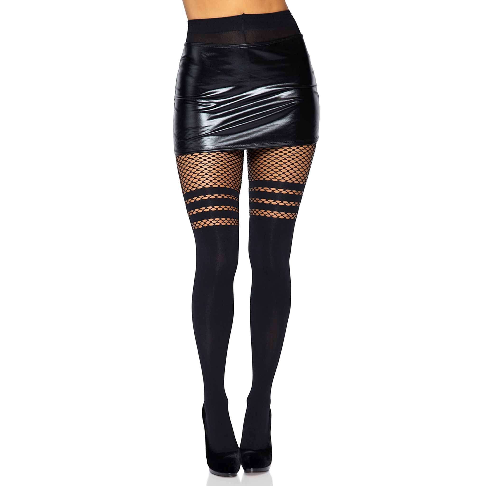 Fishnet Stockings Sexy Tights for Women High Waisted Floral