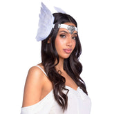 Feather O-Ring Metal Filigree Medallion Headband