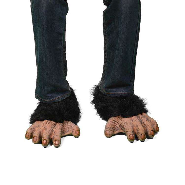 Chimpanzee Monkey Feet Shoe Wraps with Black Fur – AbracadabraNYC