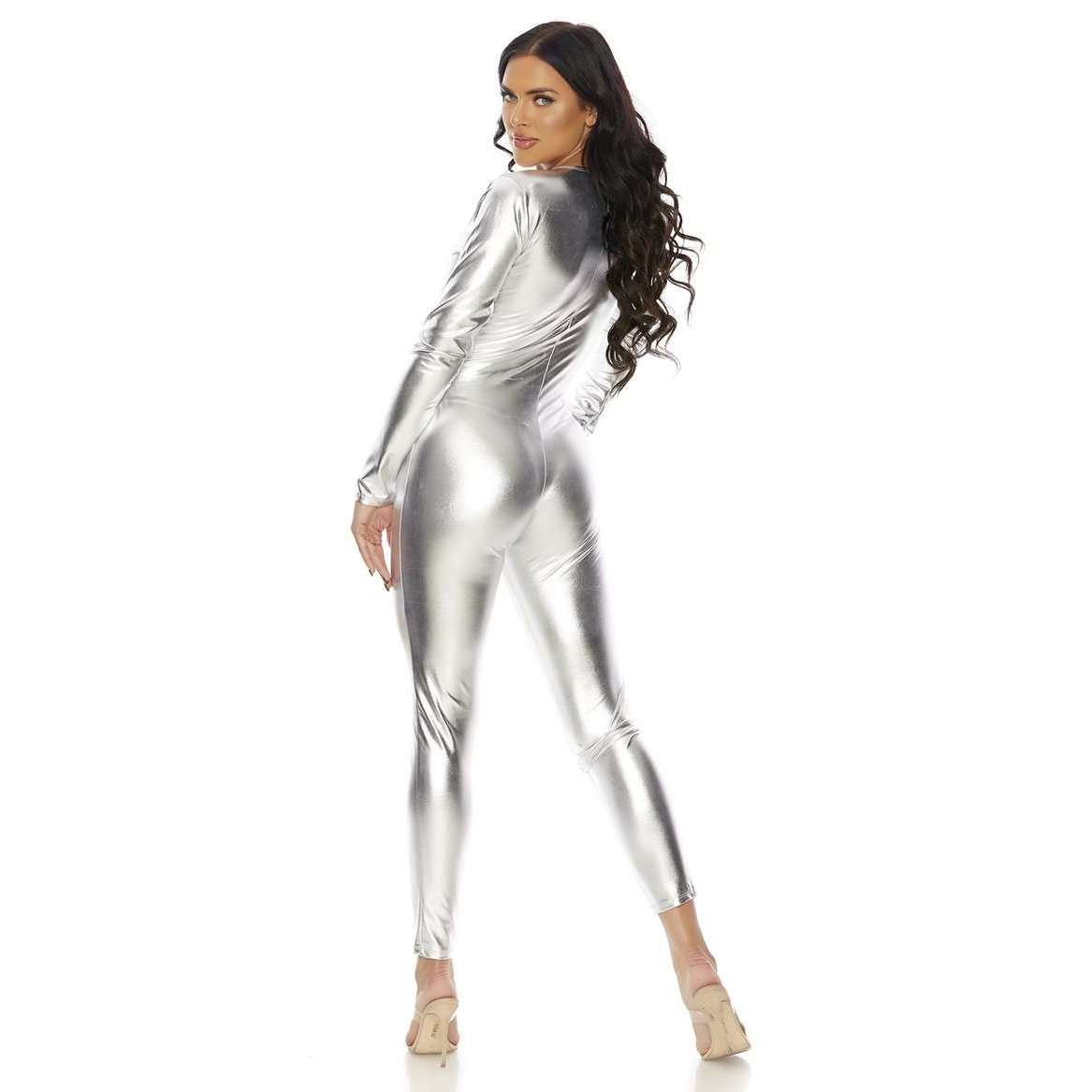 Shiny Zip Front Sexy Catsuit Adult Costume