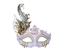 Venetian Mask with Gold Metal Laser Cut