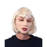 Blonde And Beautiful Strange Lady Latex Mask