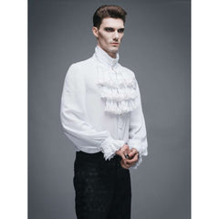 White Gothic Ruffle Shirt