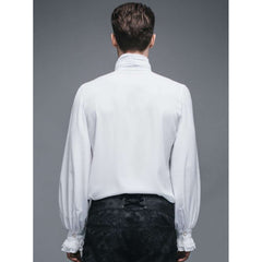 White Gothic Ruffle Shirt