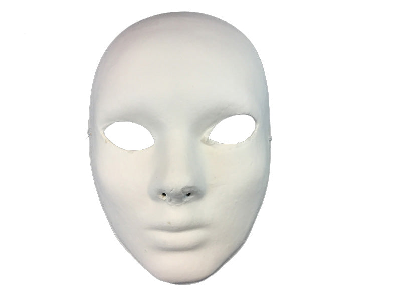 Box of 24 Paper Mache Blank Masks with band Plain White Art painting  Slasher