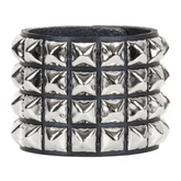 Overkill Quad Pyramid Studded Snap Bracelet