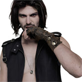 Brown Fingerless Steampunk Gloves