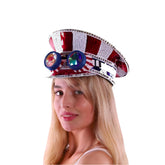 American Flag Sequin Fisherman Hat & Goggles