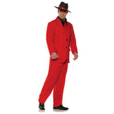 Red Pinstripe Mobster Suit Men's Costume