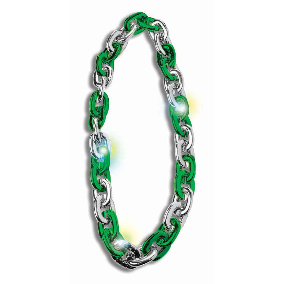 Jumbo Saint Patrick's Day Green and Silver Necklace
