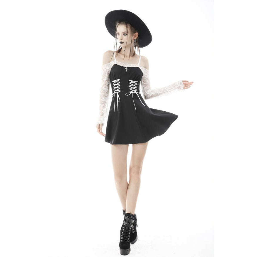 Princess Black Contrast White Lace Sexy Corset Dress XXL Princess Black Contrast White Lace Sexy Corset Dress XXL