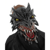 Black Noir Dragon Mask with Moving Jaw