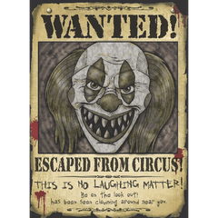 Evil Clown Wanted Poster