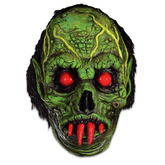 Horrifying Green Ghoul Mask with Red Eyes and Teeth