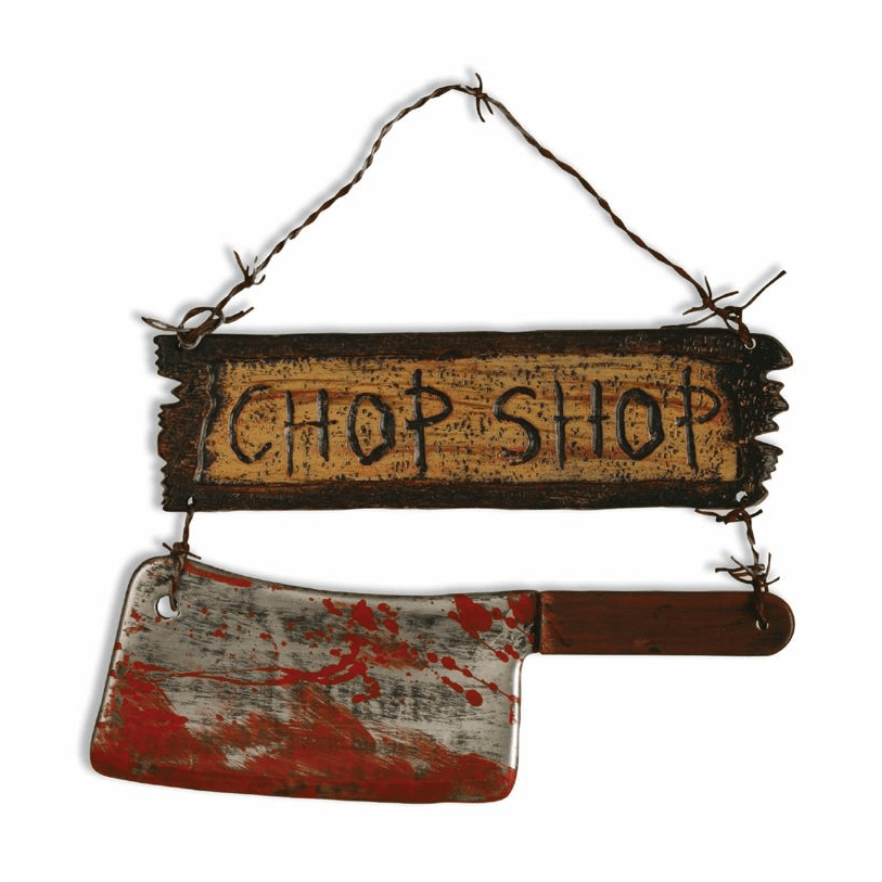 Halloween Bloody Cleaver Chop Shop Sign