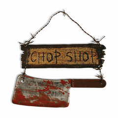 Halloween Bloody Cleaver Chop Shop Sign
