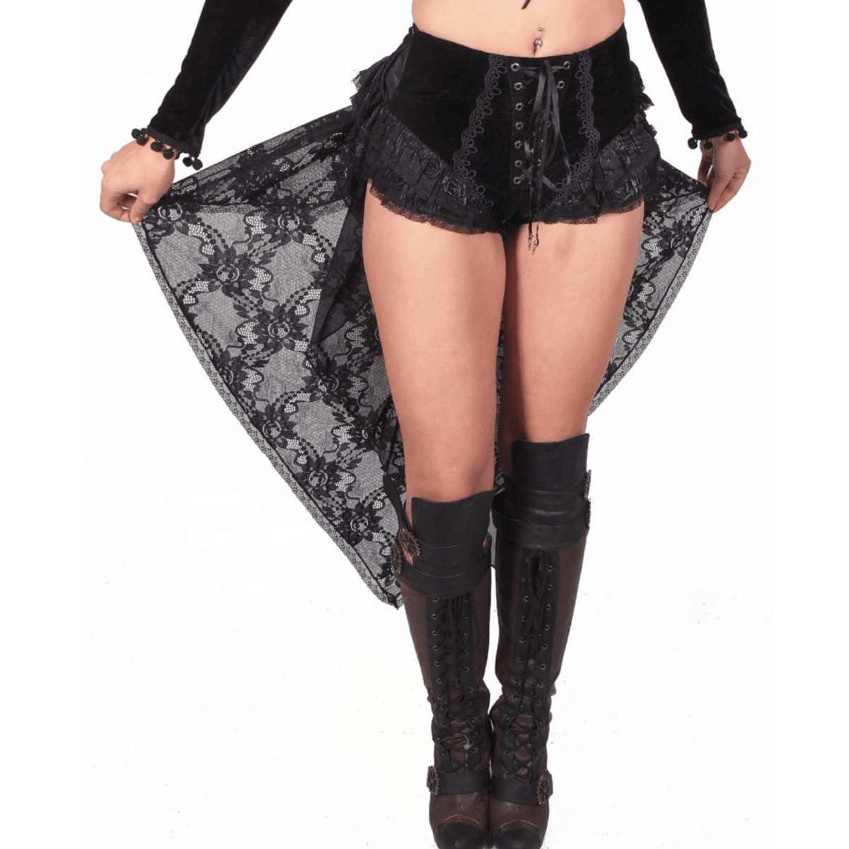 Gothic Swallow Tail Dress Shorts