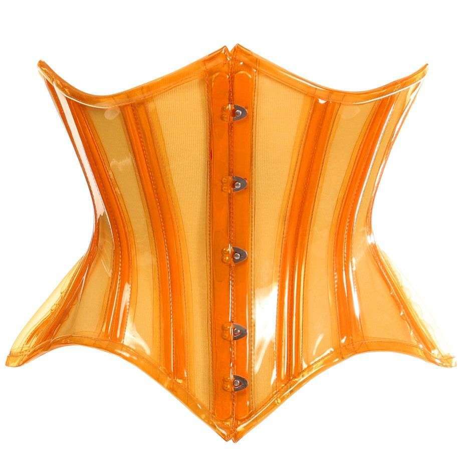Lavish Clear Underbust Waist Cincher Corset - Orange / Small