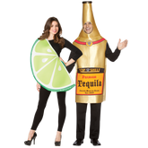 Tequila Bottle & Lime Slice Adult Couple Costume