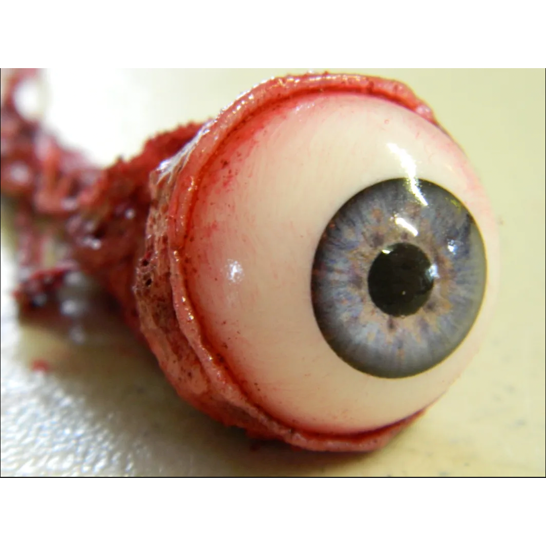 Realistic Bloody Ripped Out Eyeball - Blue