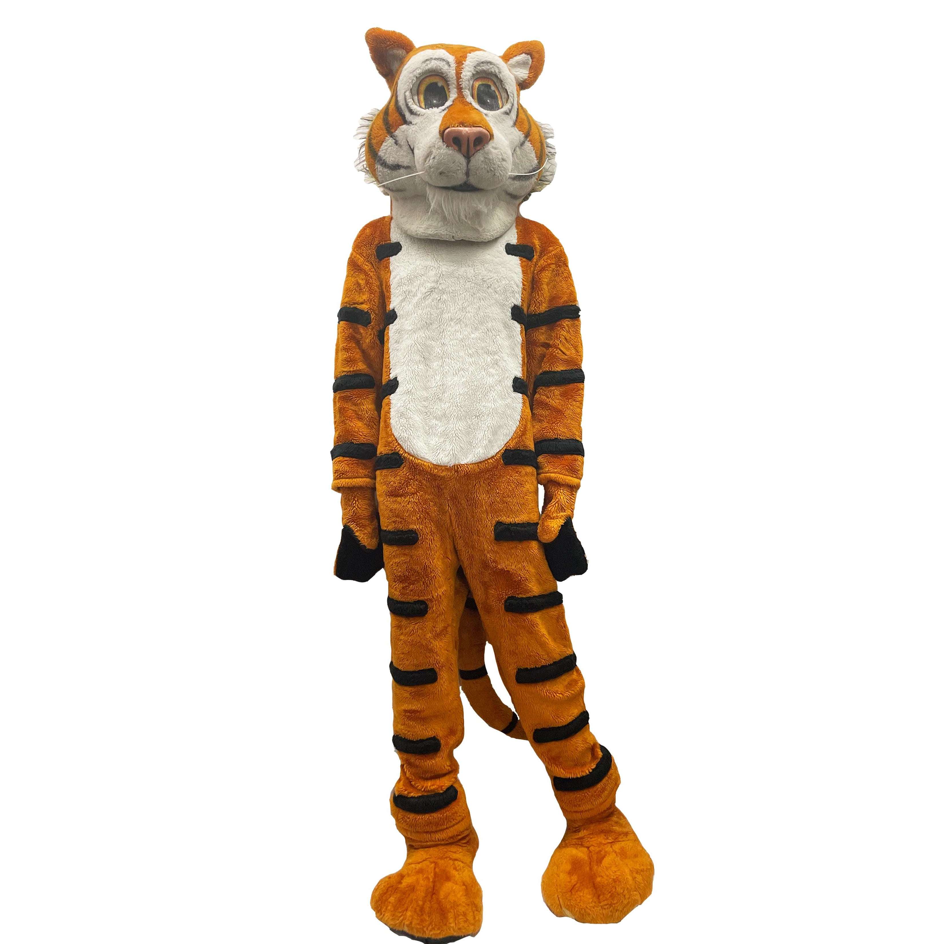 Friendly Tiger Mascot Adult Costume - Rent