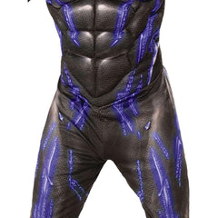 Deluxe Black Panther Muscle Padded Battle Suit Adult Costume