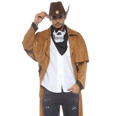 Faux Suede Western Cowboy Coat