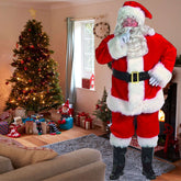 7 Piece Professional Red Plush Santa Suit Adult Costume
