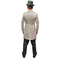 Shimmery Silver Sequin Men's Tailcoat