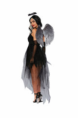 Fallen Angel Women's Costume w/ Wings & Halo