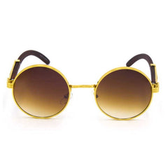 Classic Wooden Circular Sunglasses