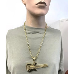 Gold Guitar Necklace