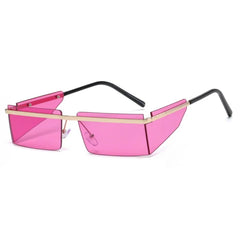 Cool Rectangle Sunglasses w/ Metal Bar Top