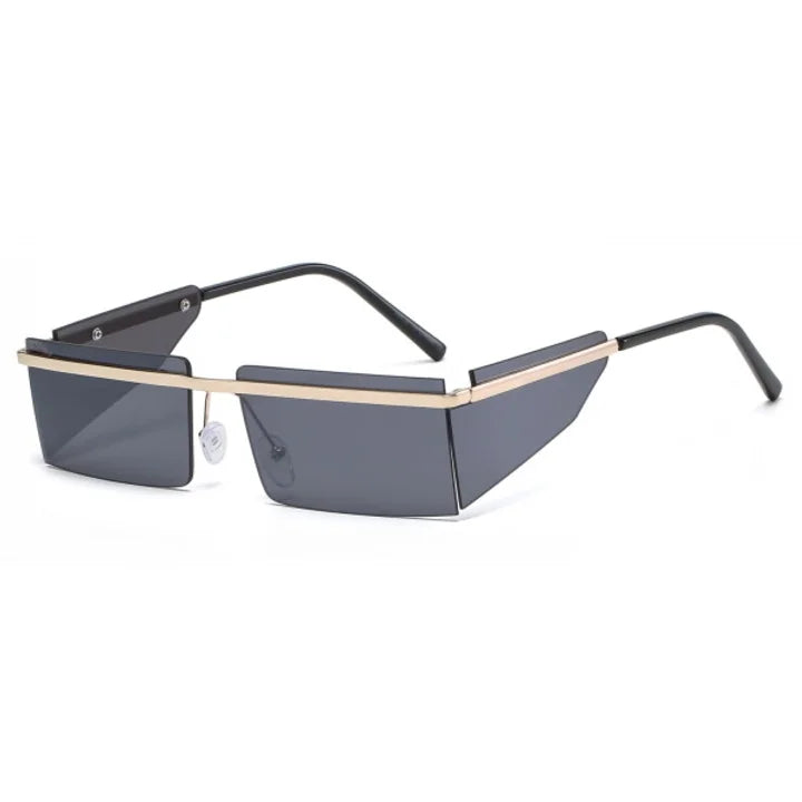 Cool Rectangle Sunglasses w/ Metal Bar Top