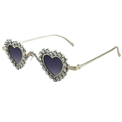 Rhinestone Mini Heart Sunglasses