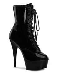 Delight 6" Heel Vinyl Lace Up Ankle Boots