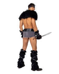 Men's Viking Hunk Shoulder Harness with Chain, Belt, Trunks, and Headpiece