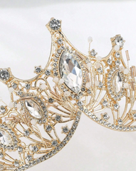 Silver and Gold Flowers Tiara