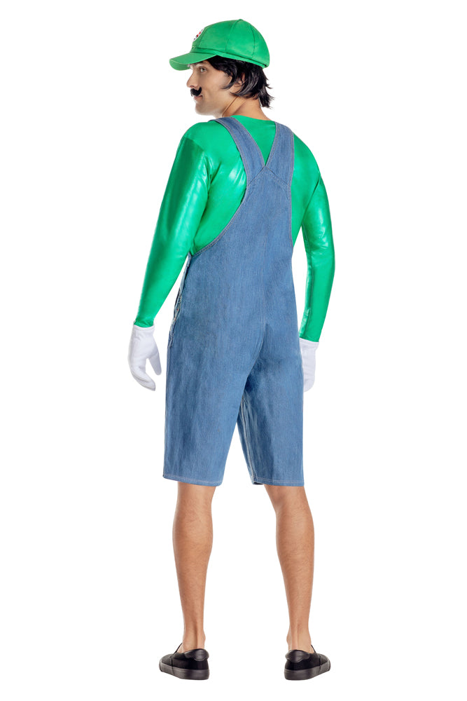 Green Gamer Adult Costume w/ Inflatable Hammer